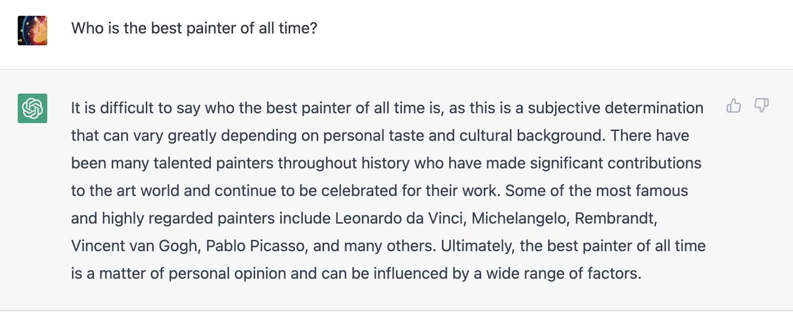 ChatGPT listing the five smartest people alive